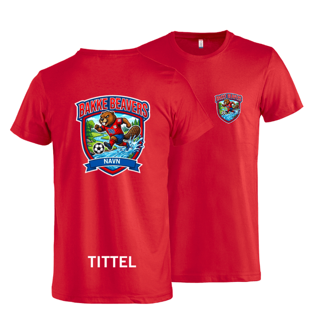 Hovedbilde Bakke Beavers - Basic T - Rød - Full logopakke 